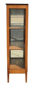 20th C Antique Arts & Crafts Tiger Oak Single Door Bookcase / China Cabinet