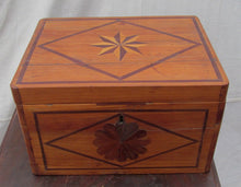 Load image into Gallery viewer, LARGE 19TH CENTURY FINELY INLAID SAILORS BOX WITH MARINERS STAR