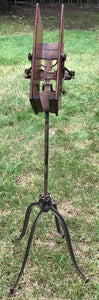 VICTORIAN CAST IRON AND WALNUT ADJUSTABLE DICTIONARY STAND BY RM LAMBIE NEW YORK