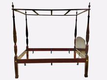 Load image into Gallery viewer, 20TH C HENKEL HARRIS QUEEN SIZE MAHOGANY RICE CARVED PLANTATION TESTER BED