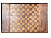Load image into Gallery viewer, 19TH C ANTIQUE COUNTRY PRIMITIVE MIXED WOOD GAME BOARD ~ CHECKERS / CHESS