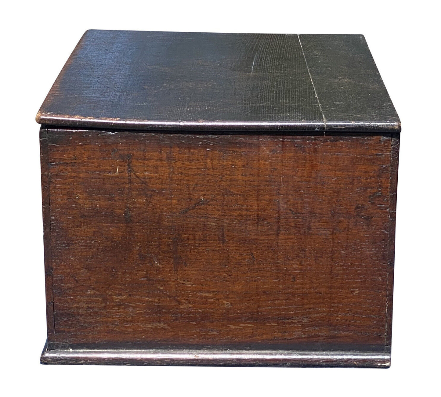 18th C Antique William & Mary Period Carved Oak Bible Box Dated 1722