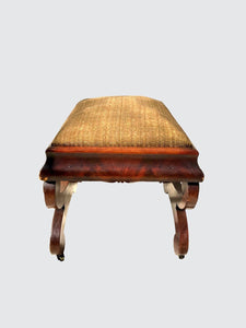 FINE 19TH CENTURY BOSTON CLASSICAL KILESMO OTTOMAN STOOL VANITY BENCH-RARE