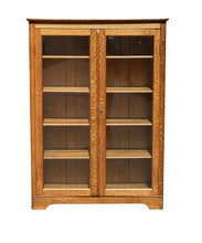 Load image into Gallery viewer, 20th C Antique Tiger Oak Larkin Double Glass Door Bookcase / China Cabinet