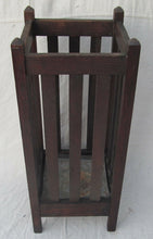 Load image into Gallery viewer, ARTS &amp; CRAFTS PERIOD MISSION OAK UMBRELLA STAND ALL ORIGINAL