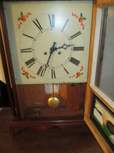 Load image into Gallery viewer, FEDERAL STYLED MAHOGANY REVERSE PAINTED SHELF CLOCK