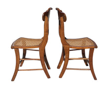 Load image into Gallery viewer, Antique Set of 4 Curly Maple &amp; Birds Eye Maple Saber Leg Dining Chairs
