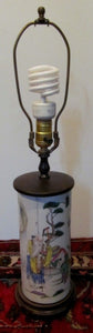 CHINESE ROSE FAMILE LAMP WITH BRUSH POT BODY