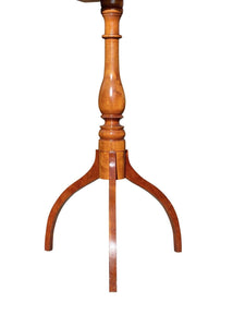Federal Style New England Cherry Candlestand With Rare Tripod Spider Legs