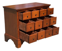 Load image into Gallery viewer, 19TH C ANTIQUE PENNSYLVANIA QUEEN ANNE PINE 12 DRAWER SPICE CHEST / SPICE BOX