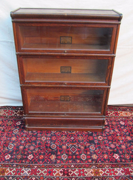 ANTIQUE OAK GLOBE WERNICKE BARRISTER BOOKCASE WITH X-LARGE BASE UNIT