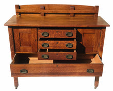 Load image into Gallery viewer, 20TH C ANTIQUE ARTS &amp; CRAFTS / MISSION OAK DIMINUTIVE SIDEBOARD / SERVER