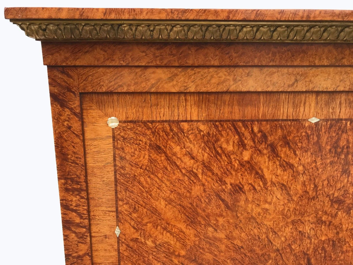 IMPORTANT FRENCH LOUIS XVI BURL WALNUT BED WITH EXTENSIVE INLAY