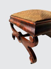 Load image into Gallery viewer, FINE 19TH CENTURY BOSTON CLASSICAL KILESMO OTTOMAN STOOL VANITY BENCH-RARE