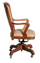 Load image into Gallery viewer, 20th C Antique Arts &amp; Crafts Milwaukee Chair Co Oak Swivel Office Desk Chair