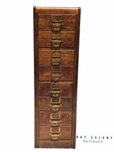 Load image into Gallery viewer, 20TH C ANTIQUE ARTS &amp; CRAFTS / MISSION OAK FILE CABINET ~ LIBRARY BUREAU SOLE
