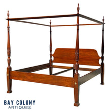 Load image into Gallery viewer, 20th Century Chippendale Antique Style Mahogany King Size Tester / Canopy Bed