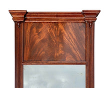 Load image into Gallery viewer, 19th C Antique Federal Mahogany Wall Mirror - Rare Mahogany Panel