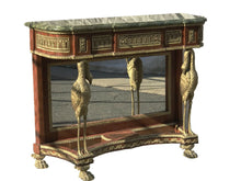 Load image into Gallery viewer, ANTIQUE FRENCH EMPIRE / NAPOLEON III STYLE MARBLE TOP CONSOLE / ENTRY TABLE