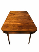 Load image into Gallery viewer, 19TH C ANTIQUE SHERATON PERIOD DROP LEAF BANQUET / DINING TABLE