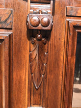 Load image into Gallery viewer, 19TH C ANTIQUE CARVED WALNUT VICTORIAN TRIPLE DOOR BOOKCASE BY THOMAS BROOKS