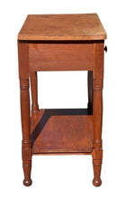 Load image into Gallery viewer, 19th C Antique Cherry &amp; Birds Eye Maple Sheraton Worktable / Nightstand
