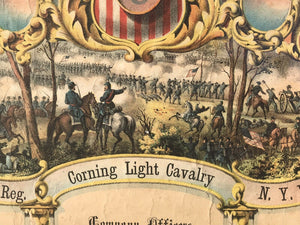 19TH C ANTIQUE CIVIL WAR CORNING LIGHT CAVALRY NEW YORK MILITARY REGISTER