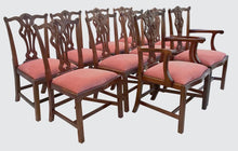 Load image into Gallery viewer, EXCEPTIONALLY FINE SET OF 10 CHIPPENDALE STYLE MAHOGANY DINING CHAIRS-A-1 COND.