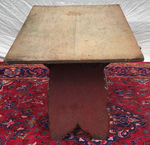 18TH CENTURY HUDSON RIVER VALLEY HUTCH TABLE IN OLD RED PAINT FINISH
