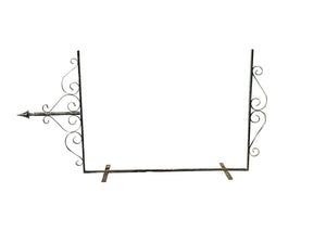 19TH C ANTIQUE VICTORIAN WROUGHT IRON ADVERTISING SIGN HOLDER