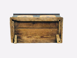 18TH C ANTIQUE CHIPPENDALE 6 BOARD PAINTED BLANKET BOX ~ PENNSYLVANIA FOLK PAINT