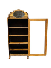 Load image into Gallery viewer, 19TH C ANTIQUE VICTORIAN SINGLE DOOR OAK BOOKCASE / CHINA CABINET