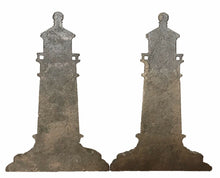 Load image into Gallery viewer, EARLY 20TH C ANTIQUE ARTS &amp; CRAFTS BRASS LIGHTHOUSE BOOKENDS