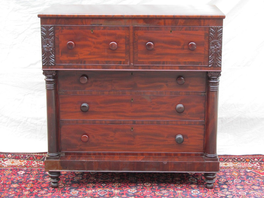 IMPORTANT NEW YORK CITY CLASSICAL FEDERAL PERIOD MAHOGANY TALL CHEST