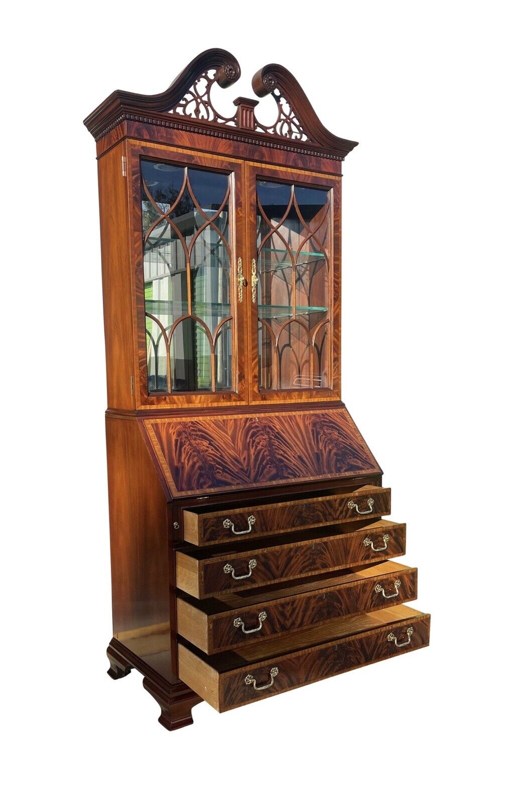 Federal Style Mahogany Secretary Desk by Councill Craftsmen - Secret Compartment