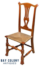 Load image into Gallery viewer, 18TH C ANTIQUE CHIPPENDALE MAPLE SIDE CHAIR W/ SPANISH FEET &amp; RUSH SEAT