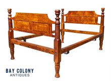 Load image into Gallery viewer, 18th C Antique Federal Period Birds Eye Maple Rope Bed - Curly Maple Bed