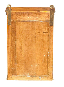 19TH C ANTIQUE VICTORIAN TIGER OAK WALL HANGING MEDICINE CABINET