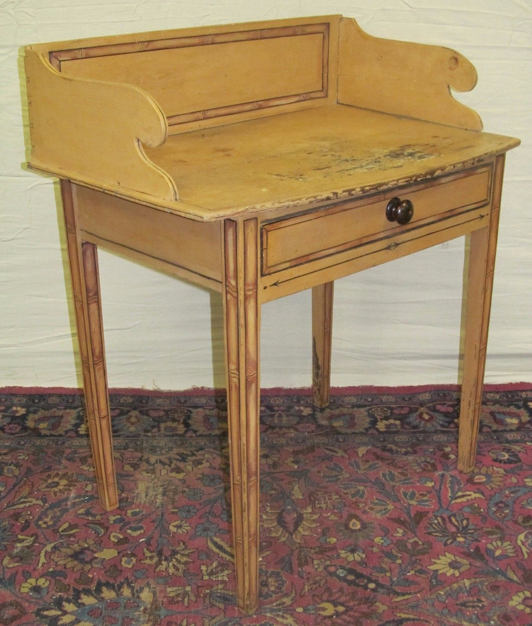EARLY 19TH CENTURY HEPPLEWHITE RARE BAMBOO PAINTED WASH STAND