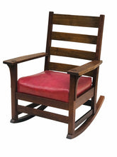 Load image into Gallery viewer, EARLY 20TH C ANTIQUE ARTS &amp; CRAFTS / MISSION OAK L &amp; JG STICKLEY ARM CHAIR