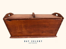 Load image into Gallery viewer, 18TH C ANTIQUE PRIMITIVE PINE CANTED DOUGH BOX ~ GREAT COUNTRY PIECE