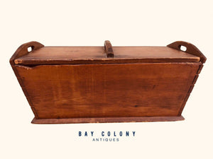 18TH C ANTIQUE PRIMITIVE PINE CANTED DOUGH BOX ~ GREAT COUNTRY PIECE