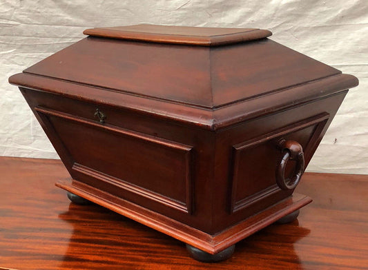 ANTIQUE REGENCY STYLED MAHOGANY CELLARETTE-ULTRA RARE SIZED SPECIMEN