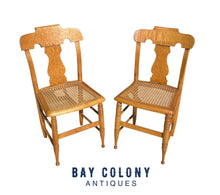 Load image into Gallery viewer, Pair of Federal Bird&#39;s Eye Maple New York Side Chairs Signed S. Ely - Circa 1830