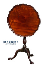 Load image into Gallery viewer, 18th C Antique Charleston Mahogany Pie Crust Kettle Stand / Tea Table