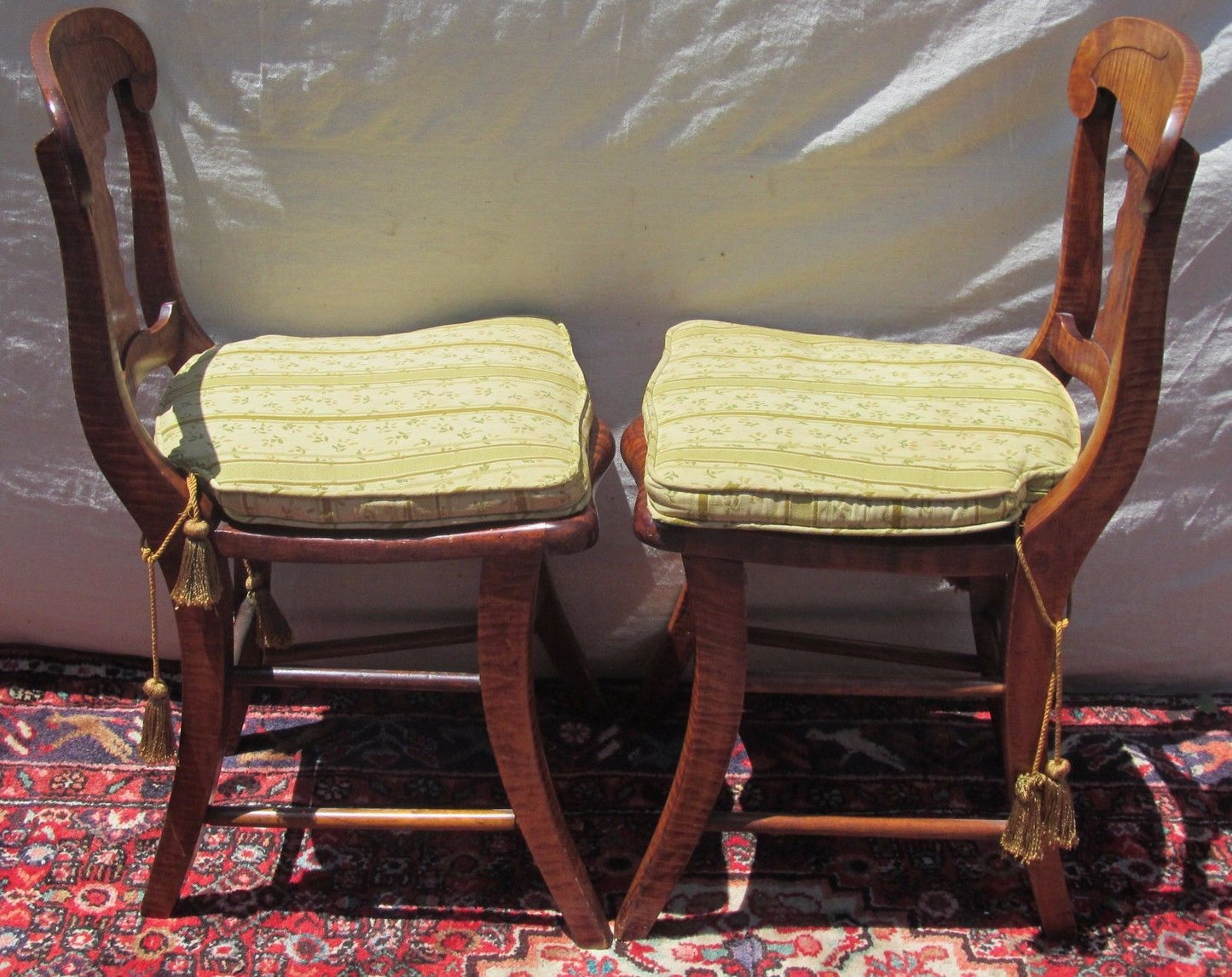 SET OF FOUR FEDERAL PERIOD TIGER MAPLE CHAIRS