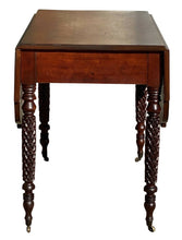 Load image into Gallery viewer, 19th C Antique Federal Cherry Drop Leaf Table ~ Jf Holbrook - Springfield Ma