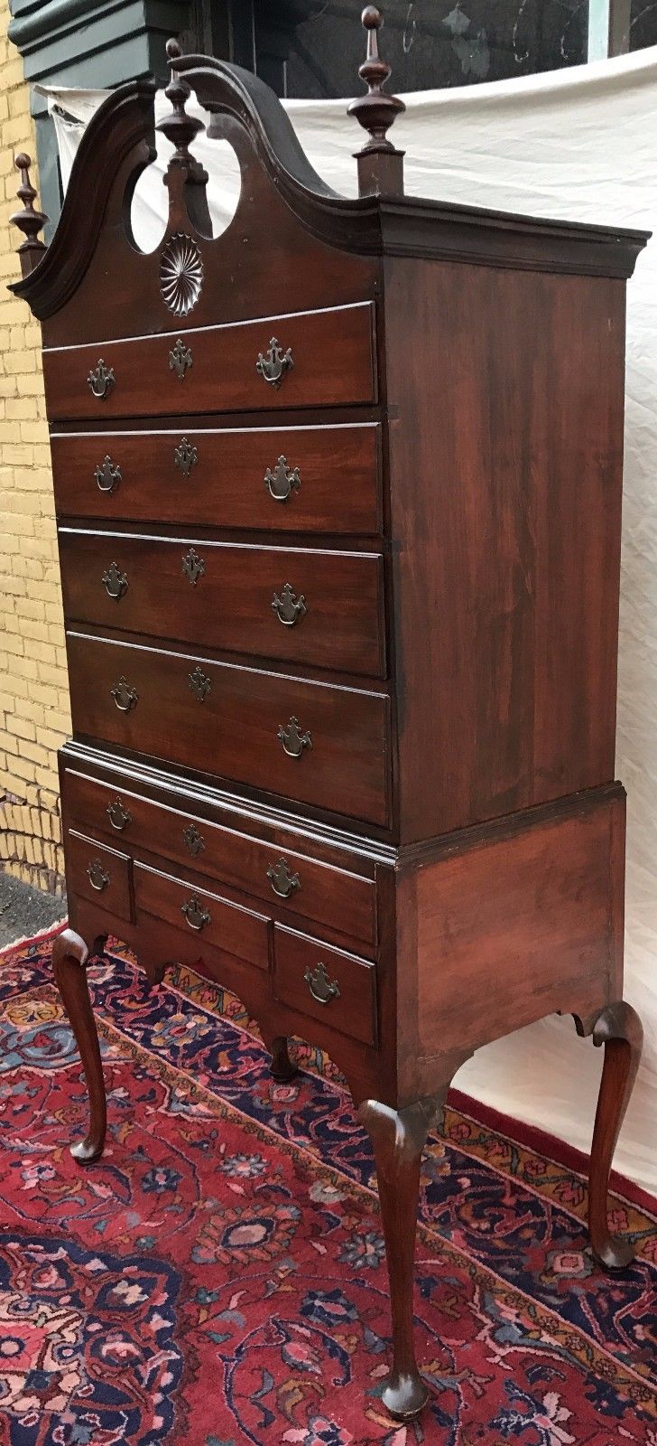 IMPORTANT 18TH CENTURY QUEEN ANNE MAPLE HIGHBOY-HARTFORD COUNTY CONNECTICUT