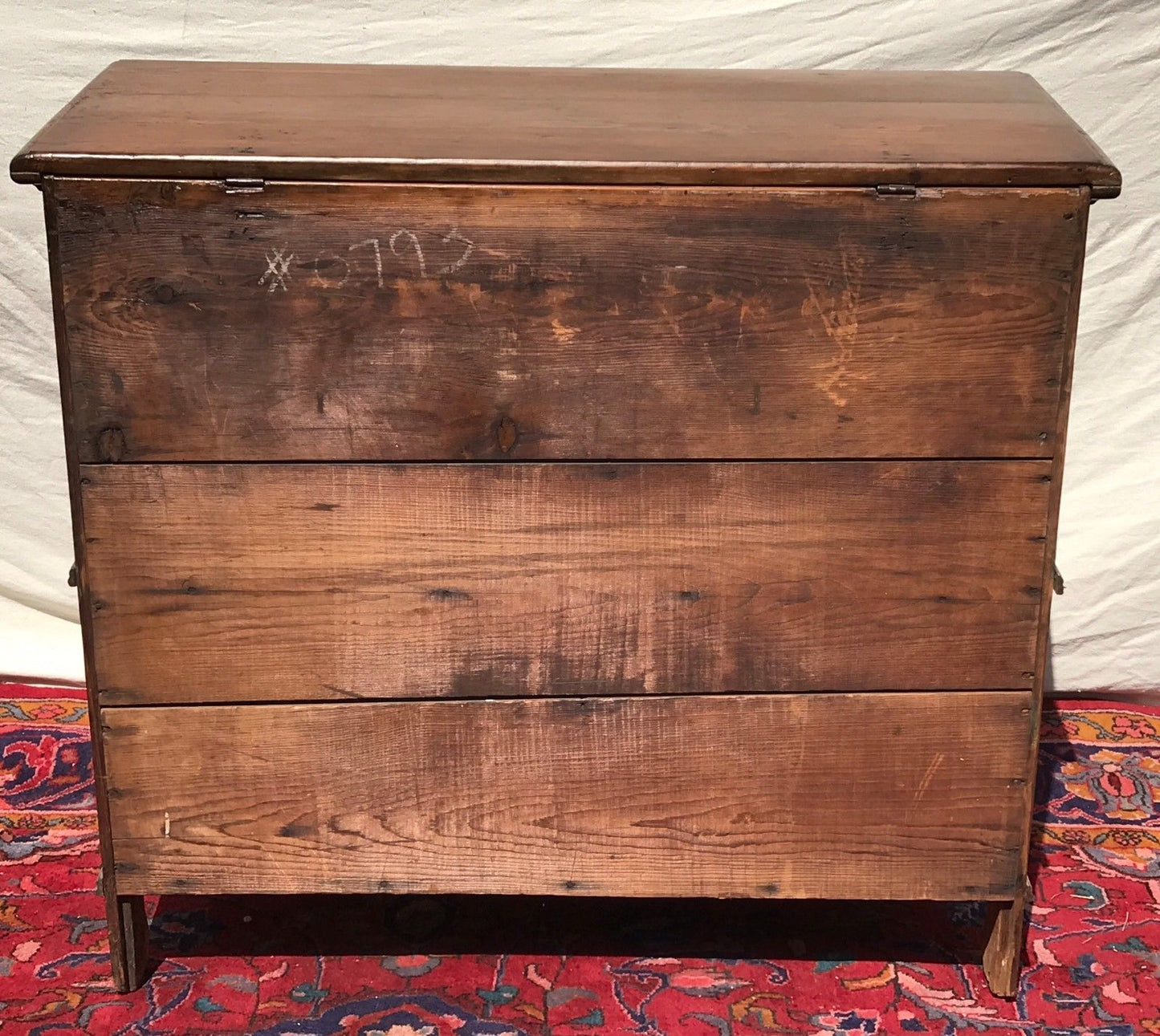 VERY RARE 18TH CENTURY LONG ISLAND PINE BLANKET CHEST QUEEN ANNE PERIOD