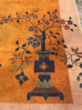 Load image into Gallery viewer, ANTIQUE VERY ATTRACTIVE CHINESE ART DECO CARPET WITH VERY RARE GOLD PROGRAM